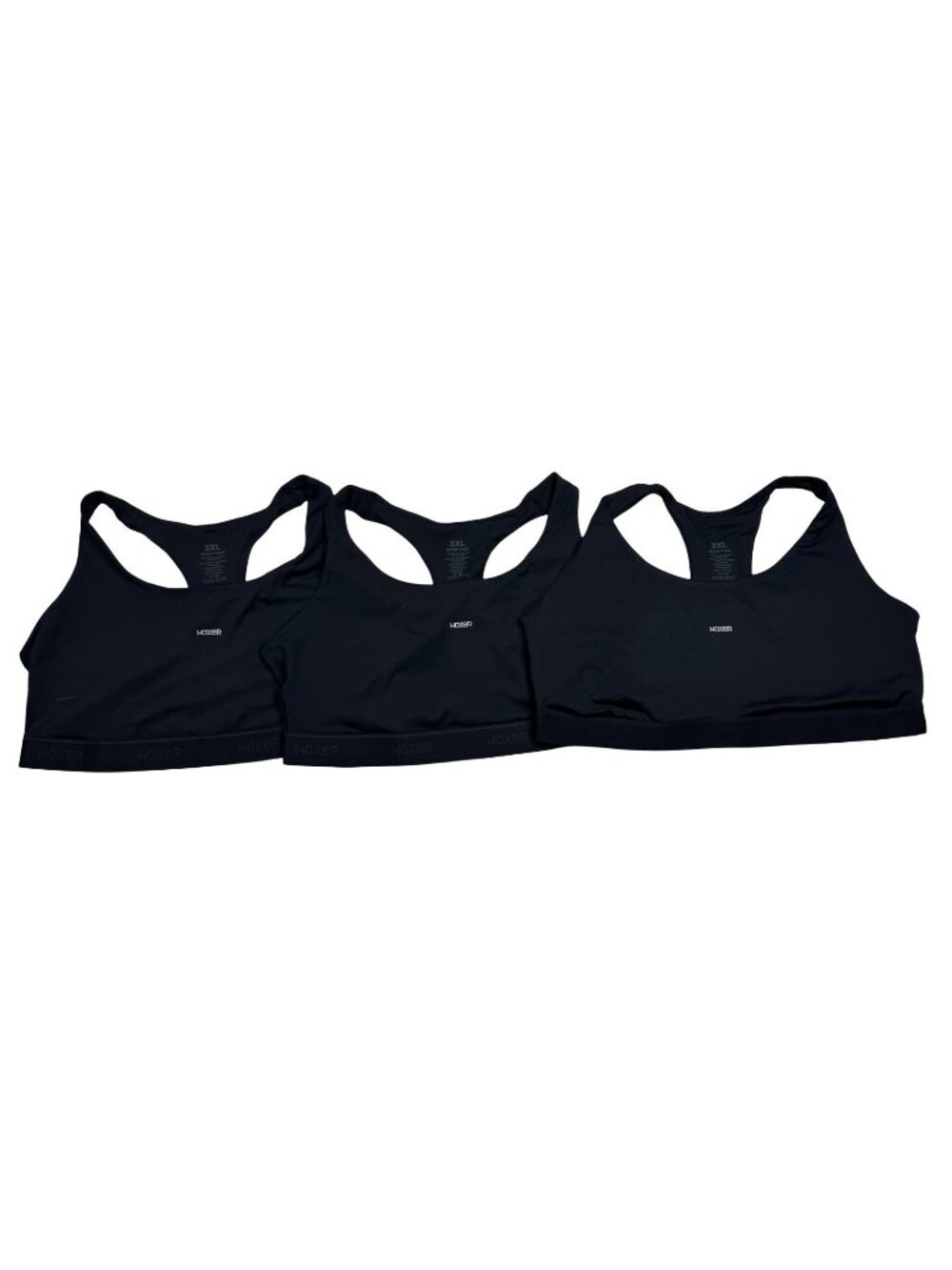 NEW Woxer Boss Flex Womens Sports Bra Activewear Top Black • Size 3XL• Lot of 3
